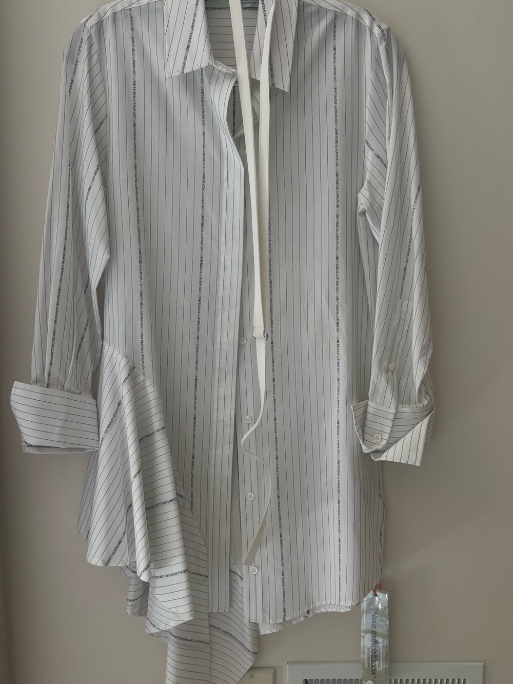 Off White popline asymmetrical shirt dress